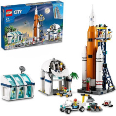 LEGO 60351 City Raumfahrtzentrum Weltraum-Spielzeug NASA Serie mit 7 Astronauten-Minifiguren und Einer Rakete, ab 7 Jahre