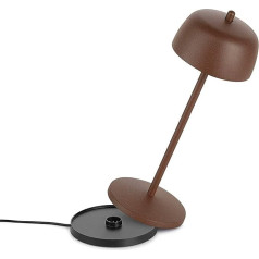 LVL THETA Dimmable LED Battery Table Lamp Indoor & Outdoor IP65 - Wireless Rechargeable Table Lamp in Italian Design, 2700 - 4000 K, 9-24 Hours Designed by Zafferano (Matt Corten)