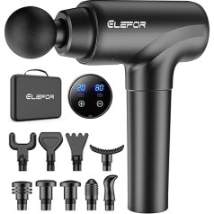 Massage Gun, Deep Tissue Percussion Back Massager for Athletes, Muscle Massage Gun for Pain Relief, with 10 Massage Heads and 20 Speeds (Matte Black)