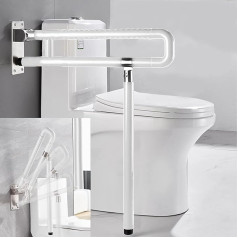 Wall Support Aid - Toilet Toilet Support Folding Handle Toilet Safety Support Grab Rail Non-Slip Wall Mounting White 60 x 72 cm 200 kg