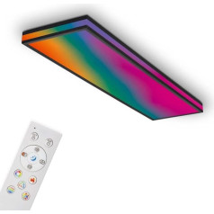 TELEFUNKEN - RGBIC Magic LED Ceiling Light CCT with Edge Light, Dimmable, Colour Changing, Remote Control, Night Light, 1000 x 250 x 70 mm (L x W x H), Black