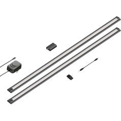 ledscom.de Siris Smart LED Under-Unit Light Black Matt with WLAN Controller Flat Smart Home, Alexa Enabled (Echo) 90 cm Each 963 lm Each Warm White Dimmable Set of 2