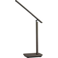 EGLO Iniesta LED Battery Table Lamp, Rechargeable Bedside Lamp, Touch Dimmable, Office Desk Lamp with USB Charging Function, Plastic in Cappuccino and Black, Warm White/Cold White