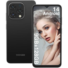 DOOGEE N55 (9GB + 128GB) Android 14 Smartphone Without Contract, 6.56 Inch HD+ 90Hz IPS Octa Core Mobile Phone Without Contract, 5150 mAh Battery Mobile Phones, 13MP + 8MP, Dual 4G SIM Simlock-free