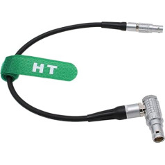 HangTon RONIN 4D Camera High Brightness Monitor Transmitter 2 Pin Male to 6 Pin Female Right Angle Power Cable for DJI Image Transmission 50cm