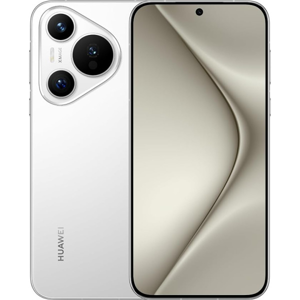 HUAWEI Pura 70 Smartphone, 12 GB + 256 GB, Flat Edge Display, Ultra Speed Snapshot, Super Robust Kunlun Glass, 66 W Supercharge, 4900 mAh Battery, White
