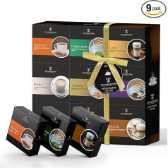 Instant Coffee Gift - Set of 9 Different Ground Coffee Specialities Including Amaretto Hazelnut Italian Christmas Birthday Coffee Gift Set for Men and Women