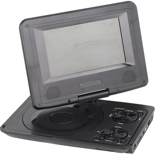 Portable DVD Player with Large Swivel Screen, 806 Mobile DVD Player, 1500 MAH, Rechargeable, Supports Synchronization of TV/SD Card/USB/Region (Black)