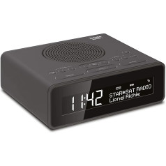 TechniSat Digitradio 51 DAB clock radio (DAB +, FM, clock radio, alarm clock with two adjustable alarm times, snooze function, sleep timer, dimmable display, headphone jack) black