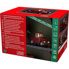 Konstsmide 4384-550 LED Pick-up with Santa Claus Water Filled Red with Santa Claus as Driver with On/Off Switch, 5 Hours Timer, Red, Battery Operated, Indoor, 3 Warm White Diodes