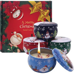 Scented Candles Gift Set, 4 Pieces Christmas Aromatherapy Candles, Soy Wax Scented Candles Set, Christmas Candle Gift, Gift Set for Women, 2.5 oz Decorative Candles, Aroma Candles