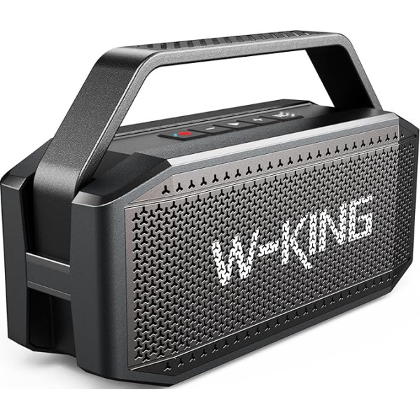 W-KING Bluetooth Speaker, 80 W Peak IPX6 Waterproof, Portable Music Box, Bluetooth Box with 2 Full Range Drivers/Rich Bass, 2 Pairings/30 Hours/U Disk/TF Card/AUX/EQ, Party Speaker Large