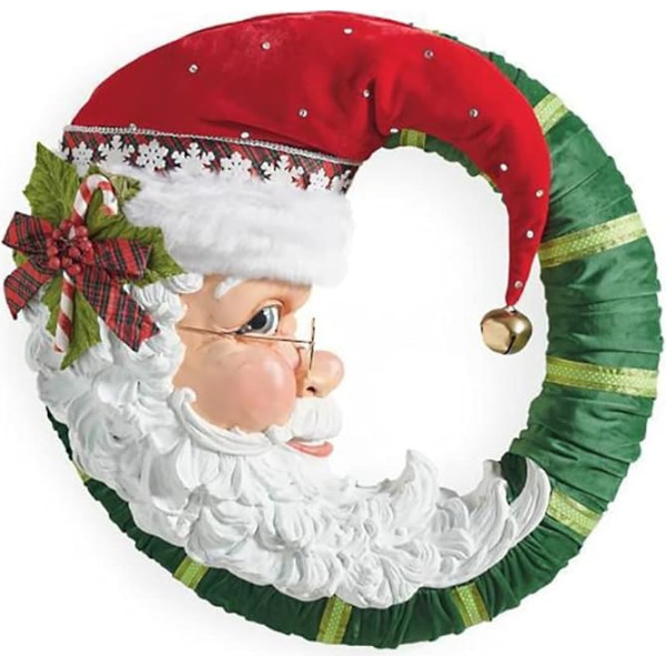 Lipeed Santa Wreath Christmas Wreath Door Wreath Christmas Decoration Christmas Garland Advent Wreath Hanging Decoration Christmas Front Door Wall Stairs Decoration