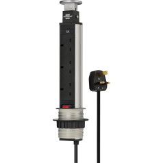 Brennenstuhl 1396203003 2 m Table Extension Tower Power Socket 3 Way with Conical Cutter
