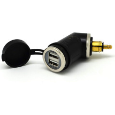Cliff Top 4.6A Doppel-USB-Ladegerät für das Motorrad, Anschluss: DIN/Hella, geeignet für das Handy, GPS, Satellitennavigation