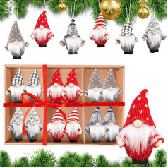 Tutukyle Christmas Gnome Pendants, Christmas Tree Decorations, 12 Pieces, Christmas Angel Small Figures, Christmas Tree Decoration, Small Gnome Christmas Decoration, Christmas Tree Crafts, Christmas