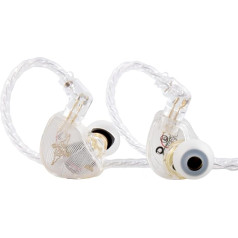 EZ EAR TANGZU Wan'er S.G 10 mm HiFi In-Ear Monitor Headphones with Dynamic Driver and Removable 0.78 mm 2-Pin Cable, Ergonomic Fit for Stage Musicians, Singers (White, Microphone)