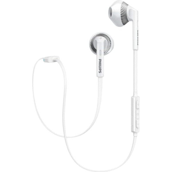 Philips SHB 5250WT In-Ear Bluetooth Kopfhörer mit Mikrofon (Earbud, 4.5 Stunden Akku) weiß