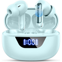 Bluetooth Headphones, Wireless Bluetooth 5.3 In-Ear Headphones with 4 ENC Mic, 48H HiFi Stereo Headphones Wireless, LED Display Wireless Earbud, 3.6 g Lightweight IP7 Waterproof Earphones for Sports