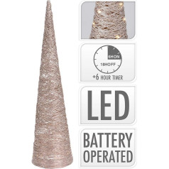 Zarivy Decorative cone shaped tree with 40 bright LEDs, measures 80 cm and has an elegant golden colour, ideal for lighting and beautifying any room at your celebrations.