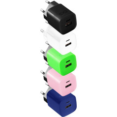 eXc CUBE tīkla lādētājs, 2xUSB (A+C tips), 33 W, ātra uzlāde, krāsu kombinācija