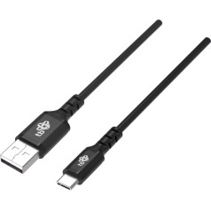 Kabeļa usb-usb c 1m silikona melns ātrā uzlāde