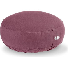 Lotuscrafts Yoga Cushion, Meditation Cushion, Extra low - Height 10 cm - Washable Cotton Cover - Yoga cushion with Spelt Filling - GOTS Certified