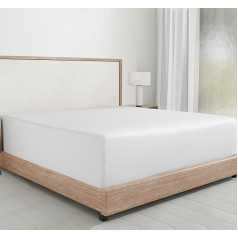 Luxury Mako Satin Fitted Sheet Cotton 140 x 200 cm White Soft 400 Thread Count Hotel Quality Fitted Sheet with Deep Pockets and Head and Foot Tags by California Design Den