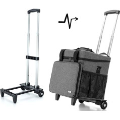Luxja Overlock Trolley, Removable Sewing Machine Trolley for Most Common Household Sewing Machines, Overlock Case with Removable Trolley for Transport and Storage