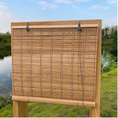 XIUXIU Bamboo Roller Blind, Bamboo Roller Blind, Bamboo Roller Blind, Outdoor Privacy Screen, Sun Protection, Blind for Windows and Doors, Brown, W 61 x H 122 cm