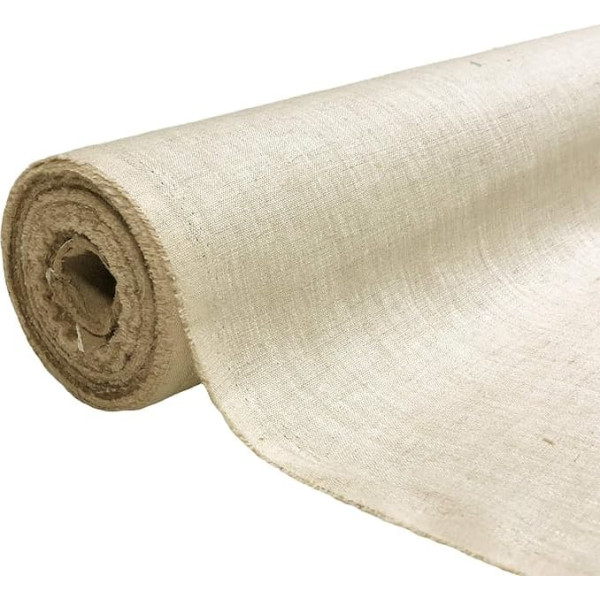 A-Express Natural Linen Fabric Soft Clothing Pure Linen Fabric for Handmade Sewing DIY Tailoring Cross Stitch Fashion Bag 100% Linen 140 cm Width - 1 Metre 100 cm x 140 cm Natural