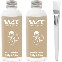 WAN2TLK Air-Drying Clay Glaze, Glossy and Matt Paint for Pottery Clay (100ml each), Clay Varnish for Air Drying Clay, Making Waterproof Ceramics at Home, Colourless Anti-Scratch Paint