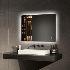 Emke LED Bathroom Mirror with Lighting, Warm White Light, Wall Mirror