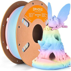 ERYONE 3D Printer Matt Filament, PLA, 1 kg, 1 Spool, 1.75 mm +/-0.03 mm, Matt Rainbow Macaron