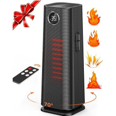 EasyAcc® Electric Heater Energy-Saving Quiet 2000 W 24 H Timer 70° Oscillation Thermostat Overheating Tilt Protection Eco Mode Ceramic Electric Heater [Energy Class A]