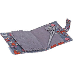 Hobby Gift Needle Case - 5 Sewing Needles, 4 Safety Pins, 3 Needles and Scissors Included - 100% Cotton - Sharp Items Storage - 2.5 x 9.5 x 11.5 cm - Forest Fly Mushroom