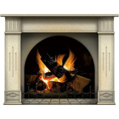 Wall Sticker Fireplace with Burning Fire Wall Sticker Decoration Firewood Flames Photorealistic Art Poster (Great Sahara)