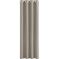 PONY DANCE Opaque Curtain, 1 Piece, H 260 x W 140 cm, Blackout Curtain, Living Room Curtains with Eyelets, Thermal Curtain, Heat Protection Curtains, Children's Room, Boy’s Room, Sand Coloured