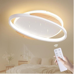 Epochglo LED Ceiling Light Dimmable Children's Room, 38 W Ceiling Light LED with Remote Control, 3000 K - 6500 K, Modern Wooden Children's LED Ceiling Lighting for Bedroom, Hallway, Kitchen, Office,