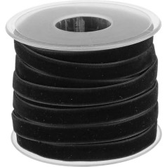 POFET 20 Yard 10 mm Wide Velvet Ribbon Roll for Craft Decoration - Black