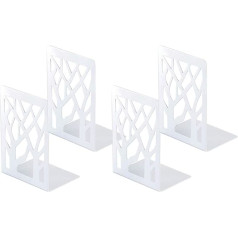 Bookends, Bookends, Book Holder CD Children Metal, Book Holder for Shelf, Folder Holder DVD Invisible Bookcase, Bookends Bookstopper, Book Holder Book Holder, Book Weight, 2 Pairs White