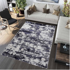 NAAR Rug Runner Hallway 80 x 300 cm Floor Runner Rug for Kitchen Hallway, for Bathroom, Kitchen Rug, Rugs, Hallway Runner Long, Kitchen Runner, Short Pile Hallway Rugs, Light Grey - Navy Blue