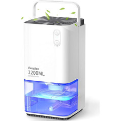 EasyAcc® Electric Dehumidifier, 1200 ml, Small Quiet Portable Mini Room Dehumidifier, Automatic Against Moisture Dehumidifier for Office/Bedroom/Bathroom, Coloured Night Light