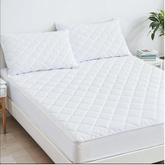 ZOUK Gesteppter Matratzenschoner (weiß, kleines Einzelbett (75 x 190 + 30 cm)