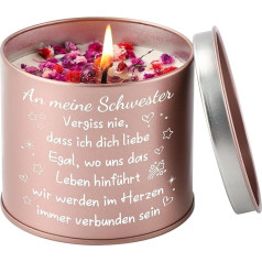 CadeauJoie Sister Gift, Gifts for Sister, Best Gift for Sister, 225 g Lavender Scented Candles in Metal Gift Sister Birthday Christmas