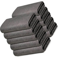 Lemotoy 10 x Kitchen Microfiber Towels, Thickened Magic Towel, Leave-in Magic Cleaning Cloth, Cloth Cleaning Cloths for Kitchen, Bathroom, Car Window (Black Grey, 30 x 30 cm)