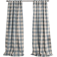 Elrene Home Fashions Farmhouse Living Grainger Buffalo Check Blackout Curtain for Living Room Bedroom Curtain with Rod Pockets, 52