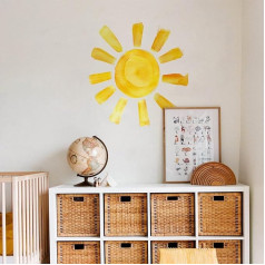 Funlife Large Wall Stickers Peel and Stick Colorful Sun Self Adhesive Wall Stickers for Kids Room Decoration 116x40cm