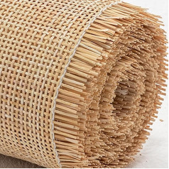 40 cm Wide Natural Rattan Braid Material Roll, Natural Rattan Fabric Webbing Roll Furniture, Rattan Pre-Woven Open Mesh Webbing Roll Fabric Mesh Fabric for Home Decoration Chair Cabinet (Large