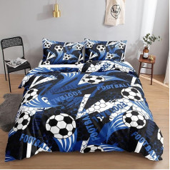 HOSIMA FOOTBALL BEDDING SET ADULTS BOYS GIRLS CARICATURE FOOTBALL PRINT DUVET COVER WITH 2 PILLOWCASES (CARICATURE